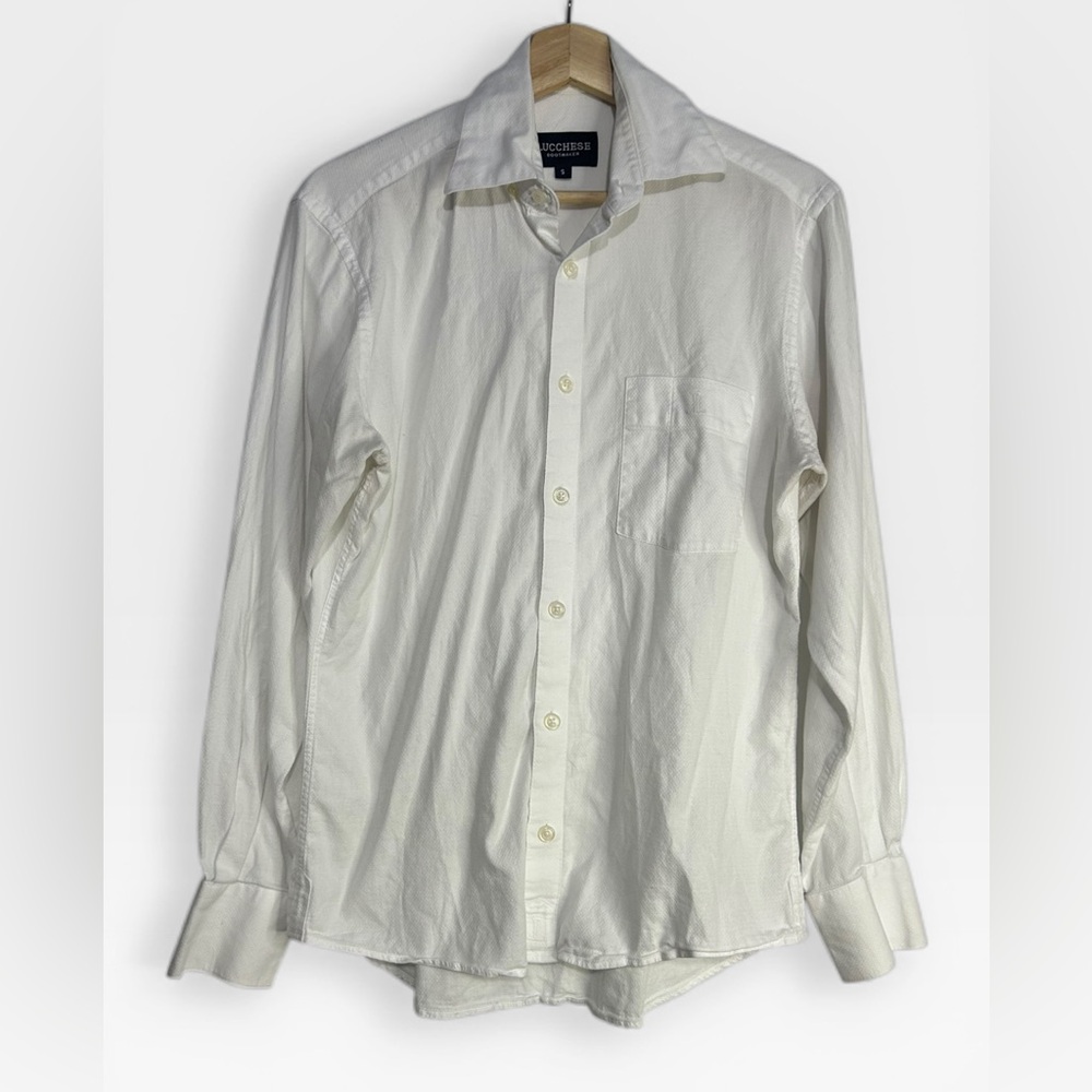 Lucchese Bootmaker White Button Front Long Sleeve… - image 1